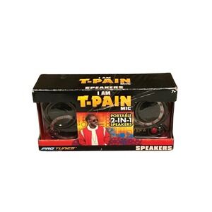 I Am T-Pain Mic Portable 2-in-1 Speakers Pro Tunes Black Red Open Box
